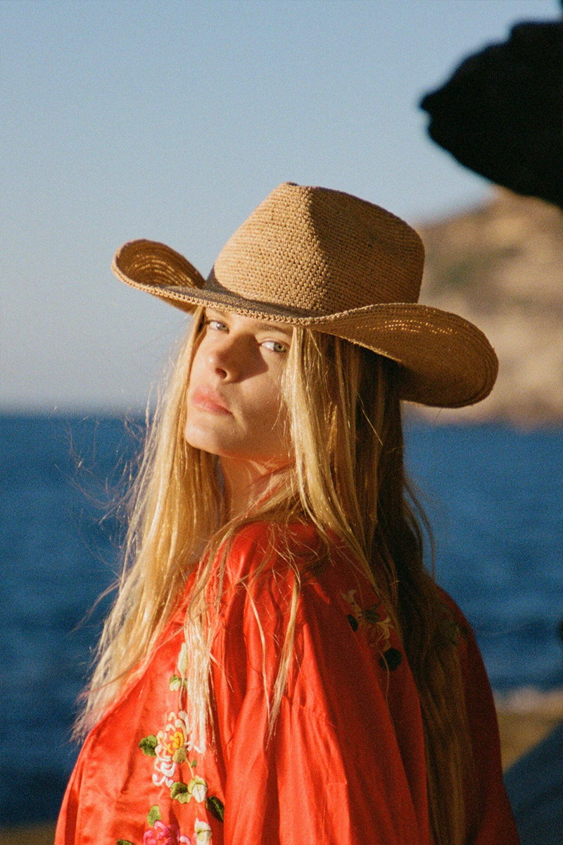 Raffia Western Fedora